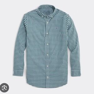 Vineyard Vines Green Plaid Whale Shirt 100% Cotton